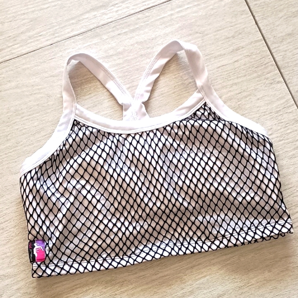 Bad Kitty White and Black Mesh Sports Bra